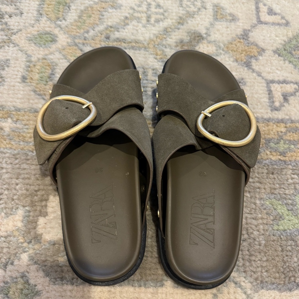 Zara Criss Cross Buckle Sandal